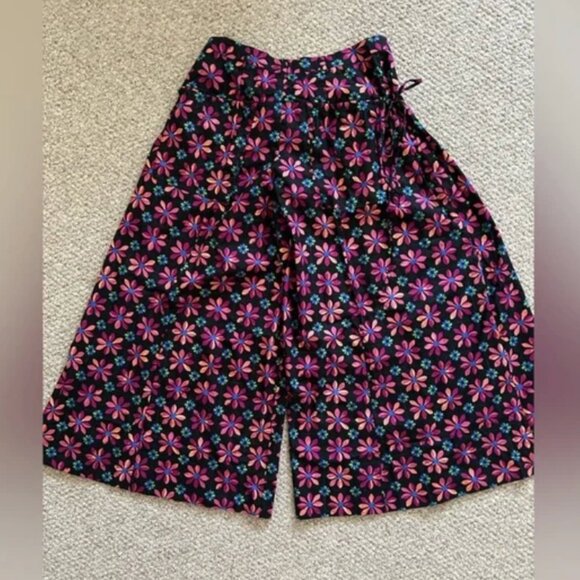 Free People NWT Miss You Most Extreme Wide Cotton Pants Floral Printed size 10 - Picture 4 of 10